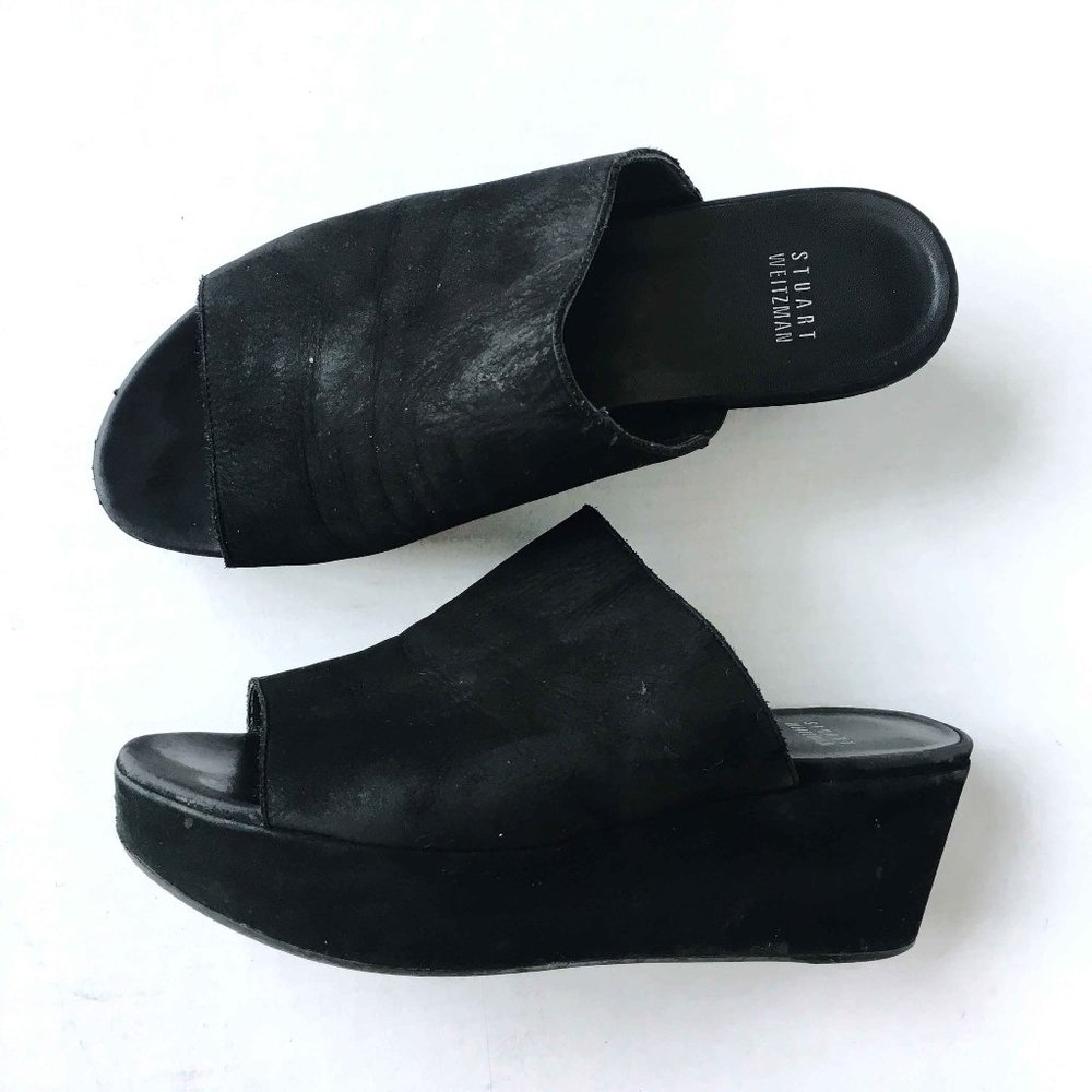 ⚡Stuart Weitzman Flatout leather platform Slides 8